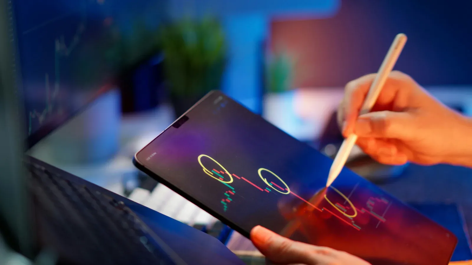 Tableta con diseño de productos digitales creados con inteligencia artificial