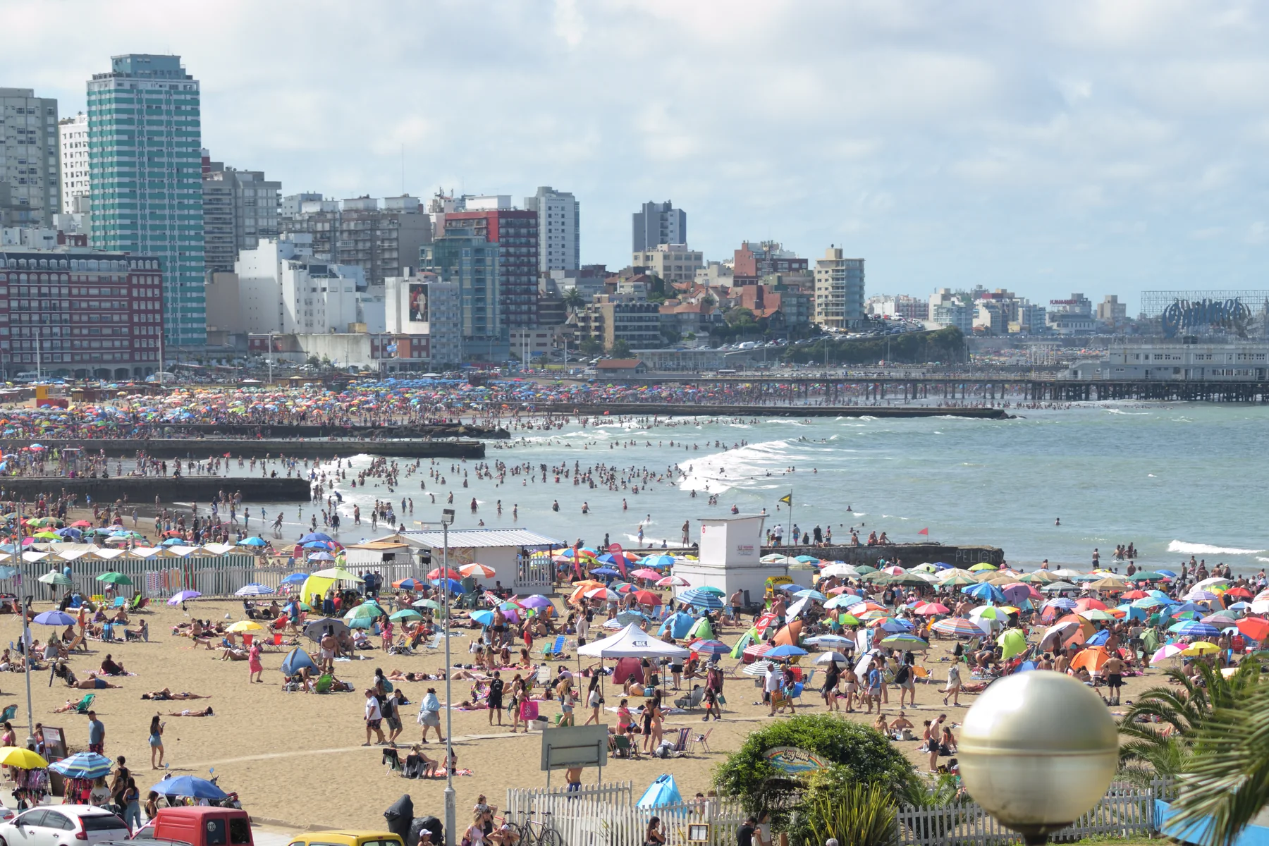Playa Bristol en Mar del Plata, Argentina.