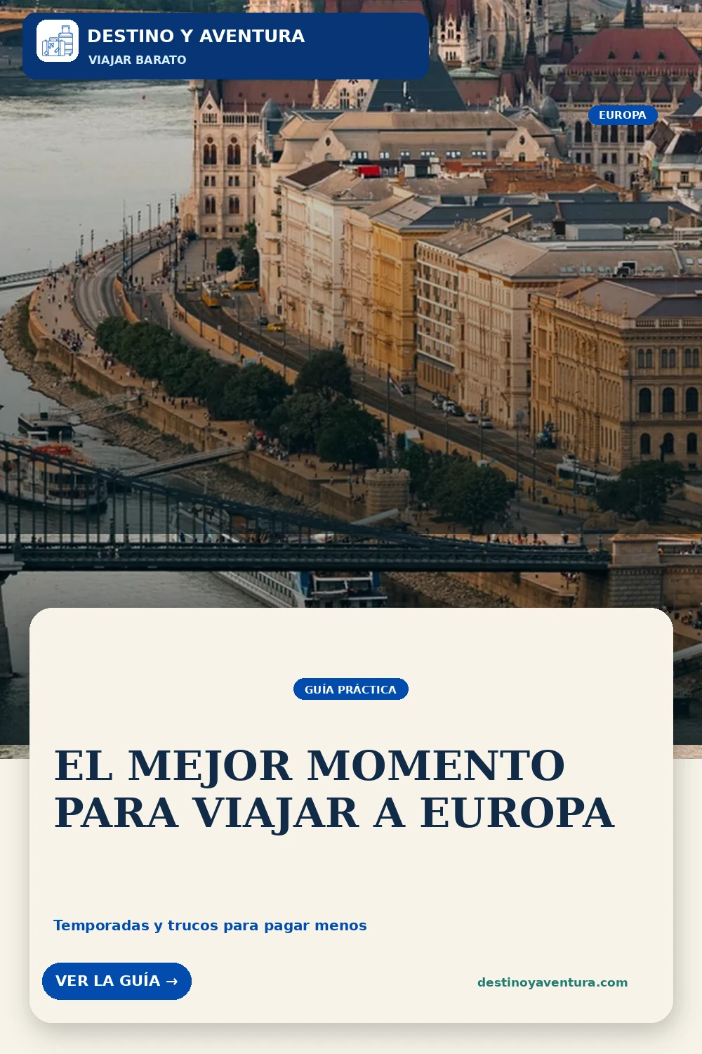 Pin vertical sobre mejor época para viajar barato a europa