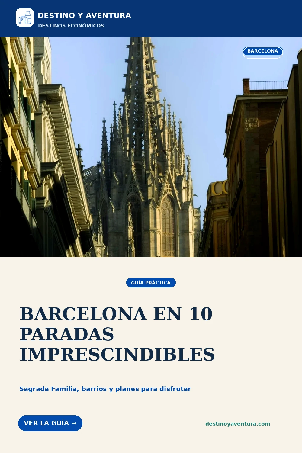 Pin vertical de Barcelona con la Sagrada Familia y la ciudad